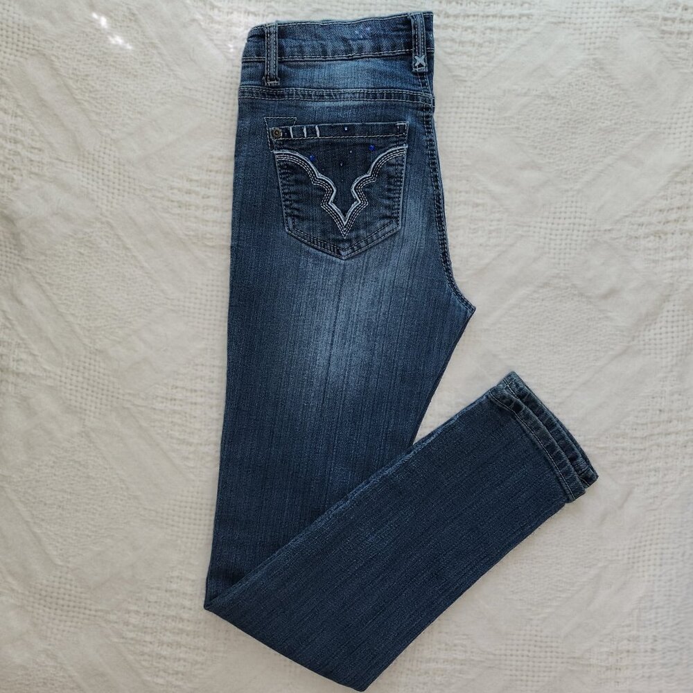 Y2K Jeans with Rhinestones, Stitch features & Embellished pockets